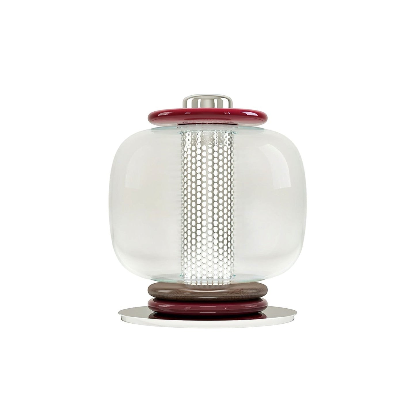 Blown Glass Globe & Perforated Cylinder Table Lamp | Totem 25cm 32cm