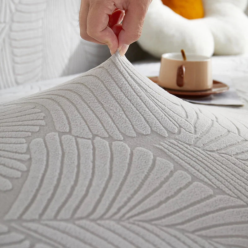 Stretch Jacquard Sofa Cover - Close-Up of Stretch Fabric