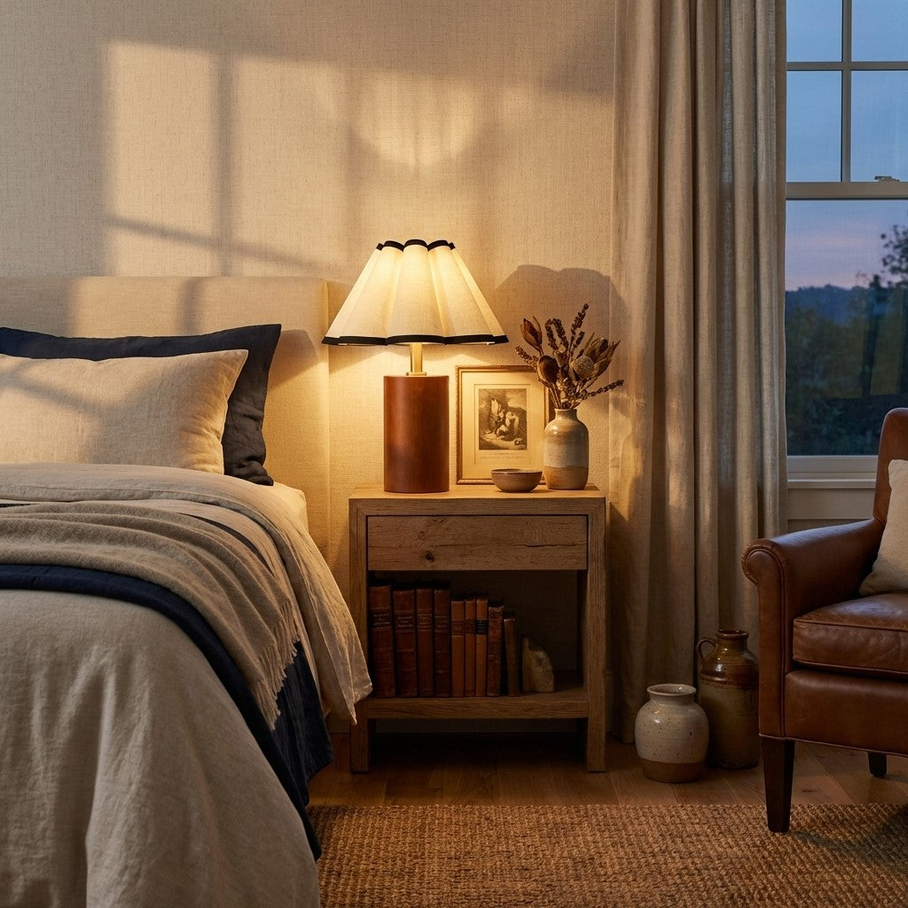 Sustainable Wabi-Sabi Wood Table Lamp | 26cm 33cm 40W Desk Accent