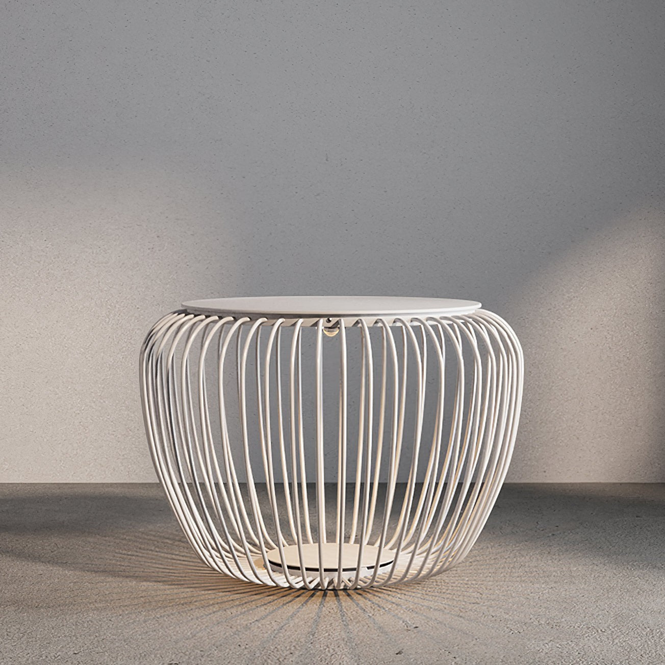 Steel Rib Circular LED Outdoor Lamp | Stool Side-Table Garden Patio
