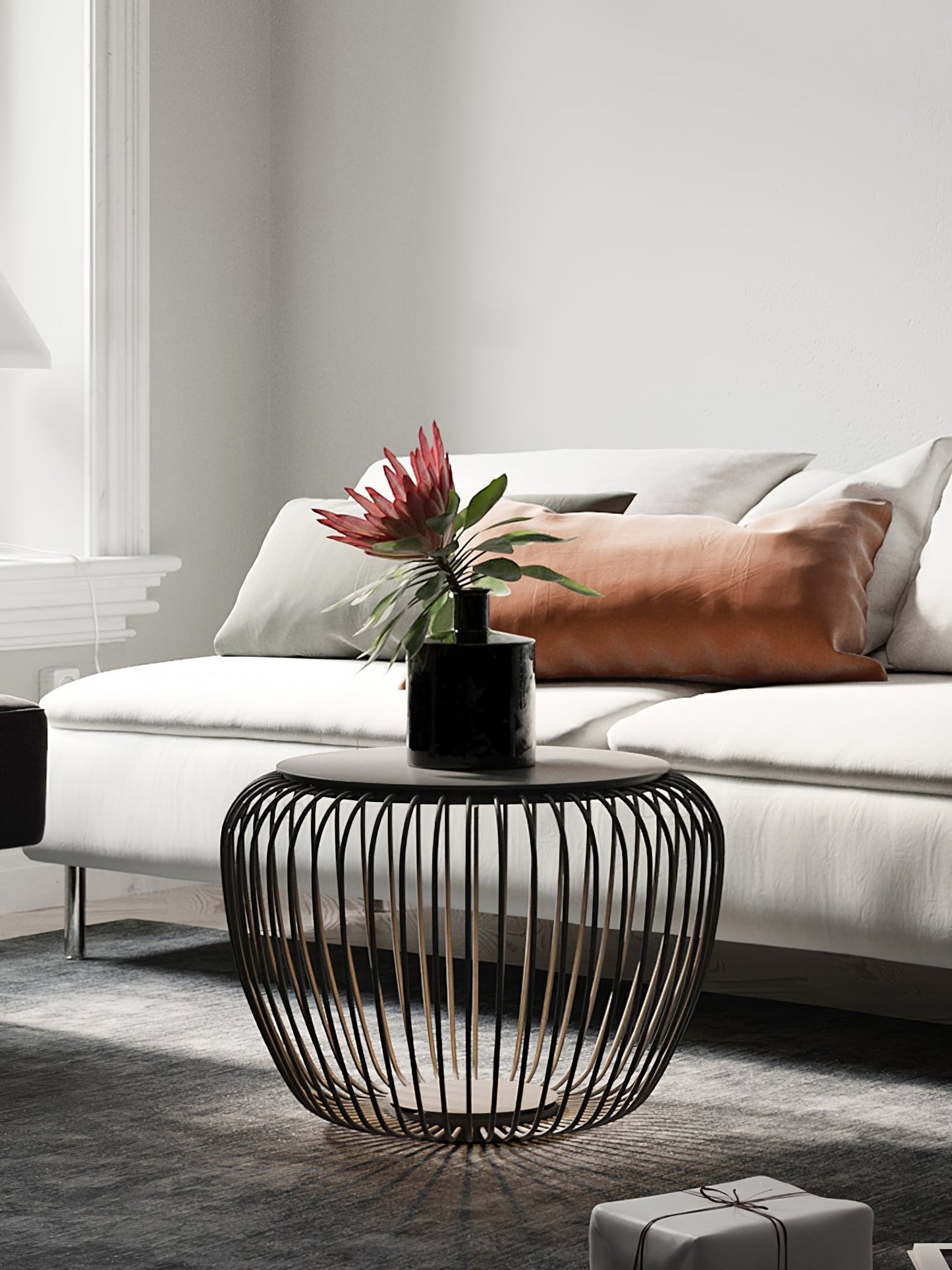Steel Rib Circular LED Outdoor Lamp | Stool Side-Table Garden Patio