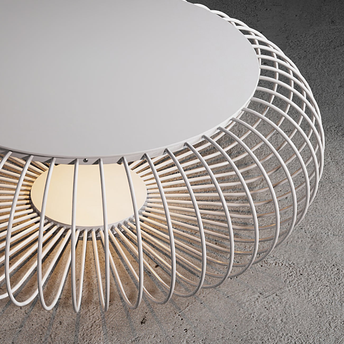 Steel Rib Circular LED Outdoor Lamp | Stool Side-Table Garden Patio