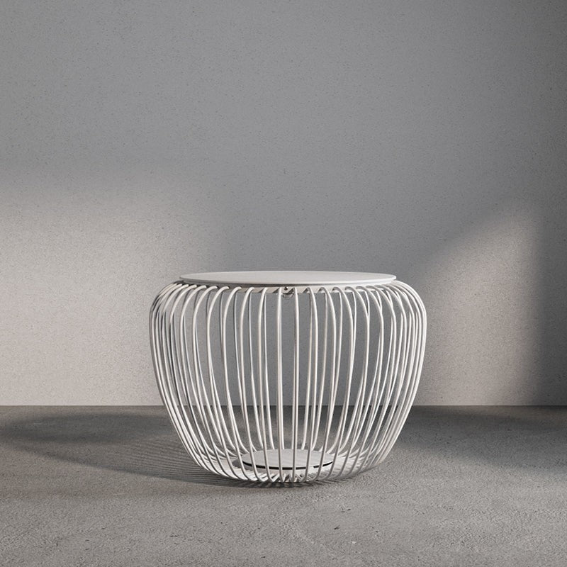 Steel Rib Circular LED Outdoor Lamp | Stool Side-Table Garden Patio