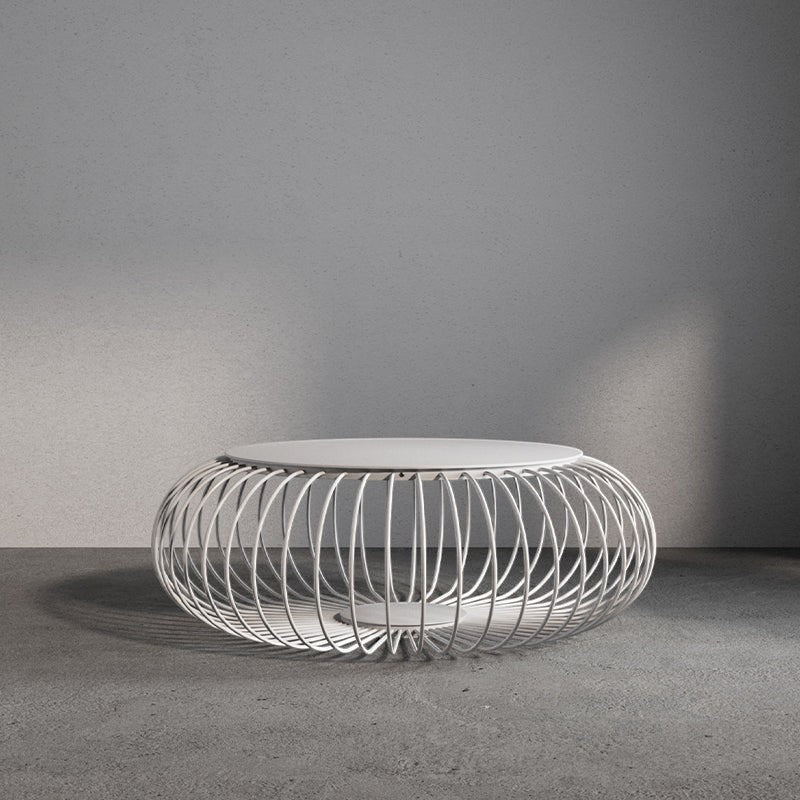 Steel Rib Circular LED Outdoor Lamp | Stool Side-Table Garden Patio