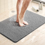 Non-Slip Loop Shower Mat - Grey Mat in Shower