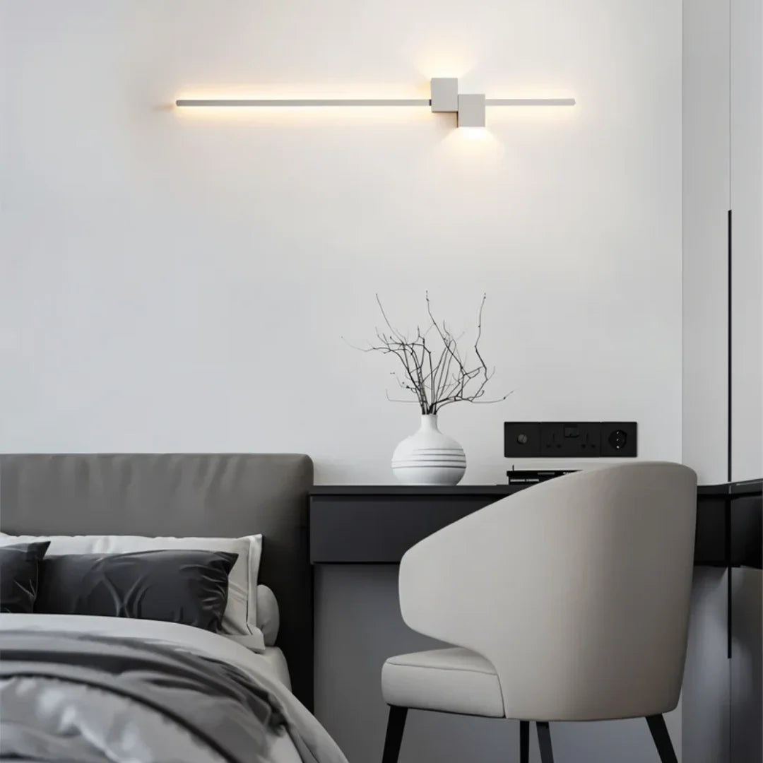 Up & Down LED Wall Light - White Finish Above Desk