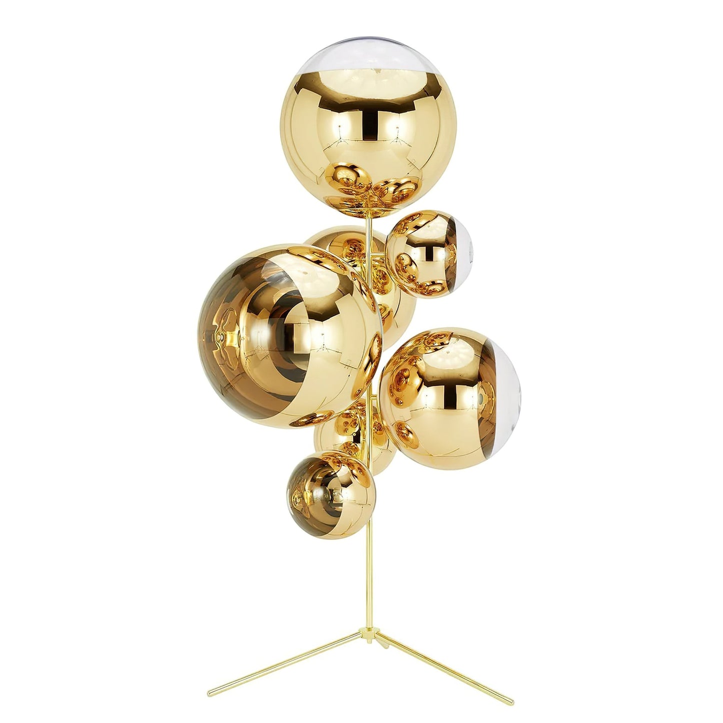 90cm Transparent Glass Sphere Floor Lamp | 170cm Mirror Ball E26
