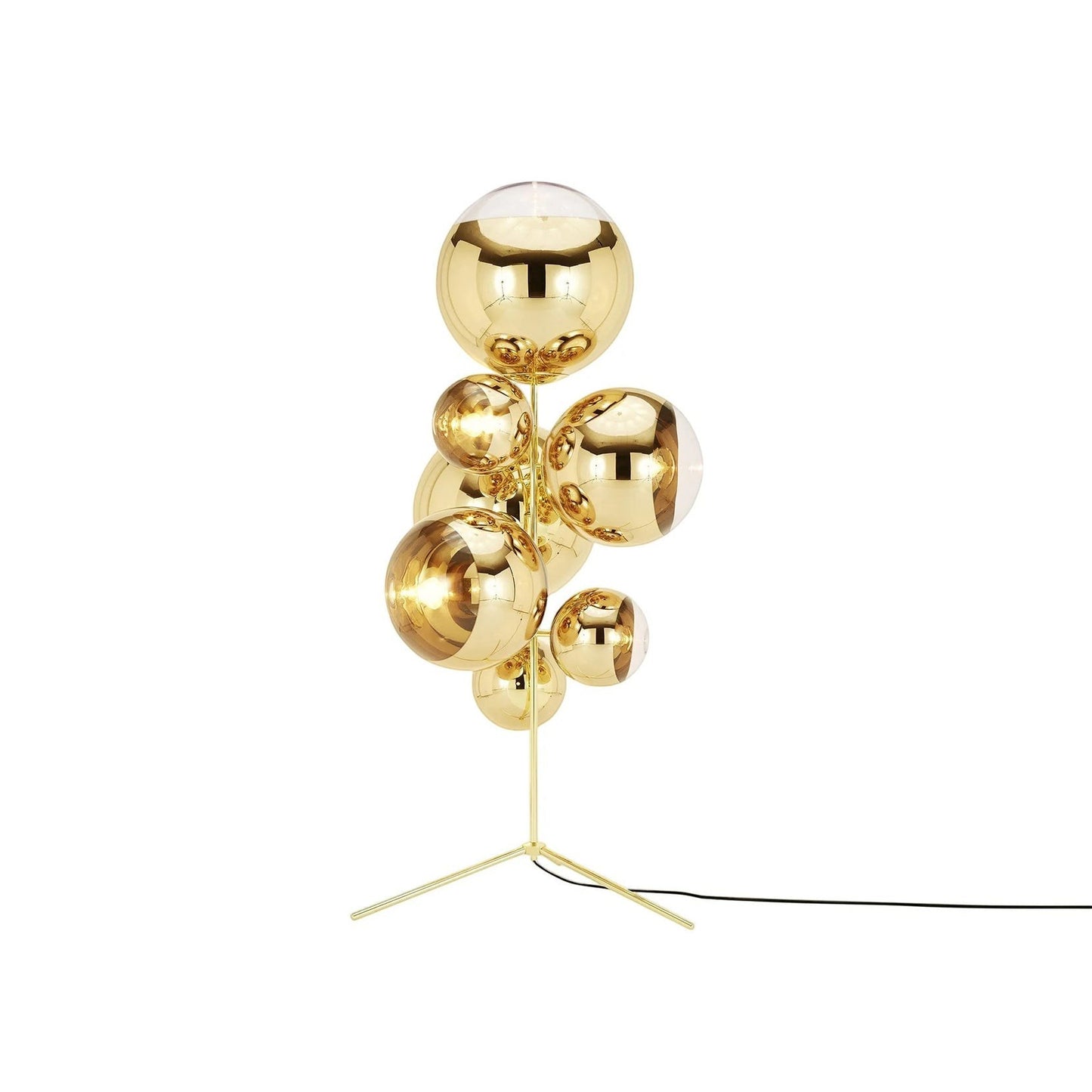 90cm Transparent Glass Sphere Floor Lamp | 170cm Mirror Ball E26