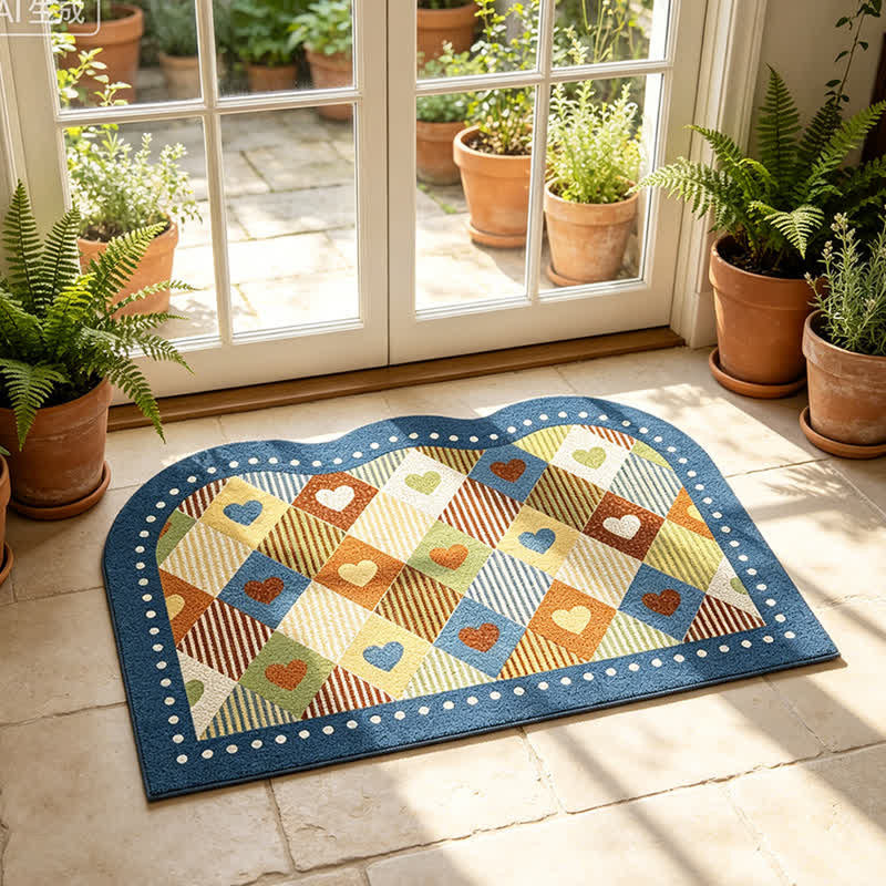 Arched Retro Check Doormat - By Garden Doors