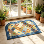 Arched Retro Check Doormat - By Garden Doors