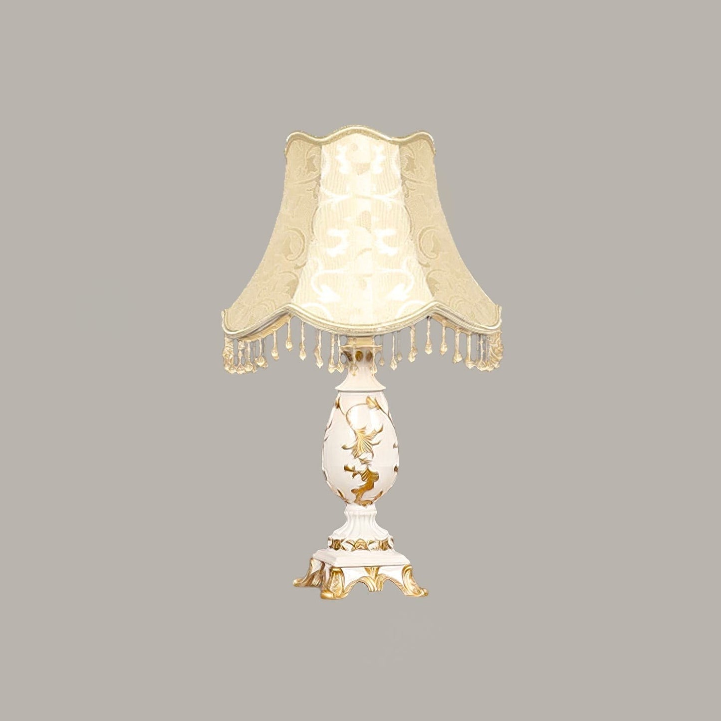 European Gold-Pattern Resin & Bead Table Lamp | 31cm 43cm Bedside