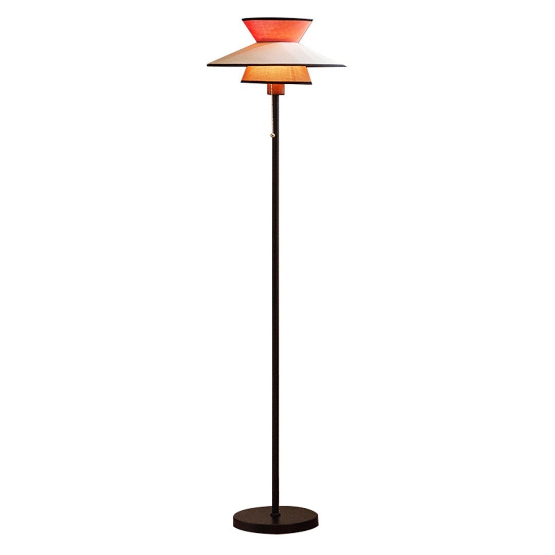 Ambient Floor Lamps Vintage | Pull Chain Switch Fabric Shade Light