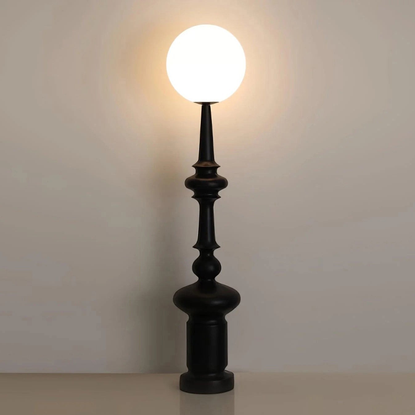 30cm Resin & Acrylic Floor Lamp | 140cm Black or White Modern E26