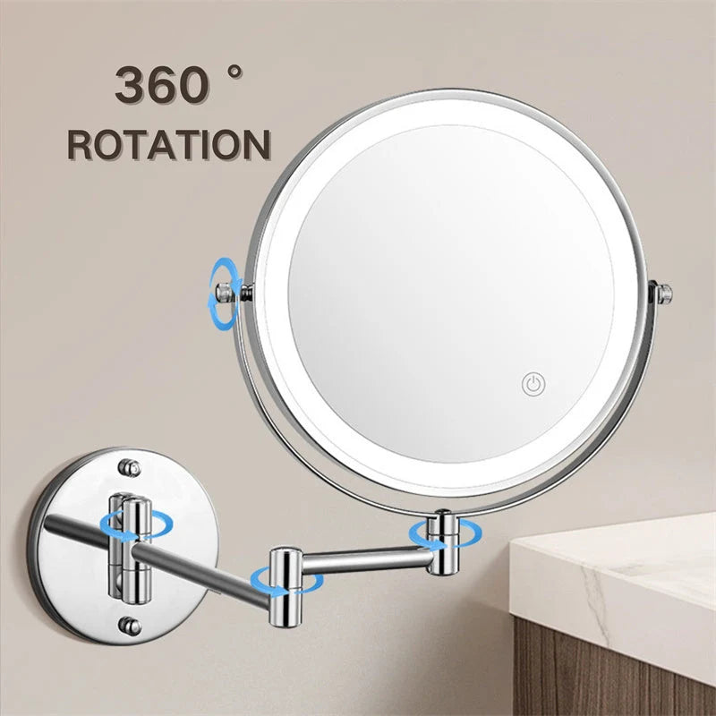 Rechargeable Wall Vanity Mirror LED Light - 360 Degree Rotating Arm