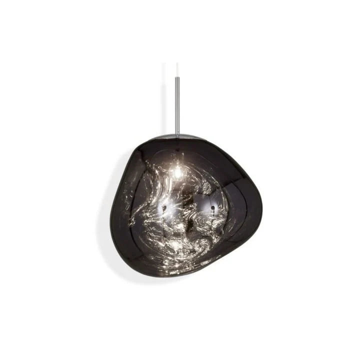 Molten Mirrored Globe Pendant Light - Smoke Grey Finish on White Background