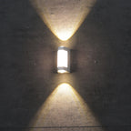 Up and Down Outdoor Wall Light - Up and Down Light Beams on Dark Wall