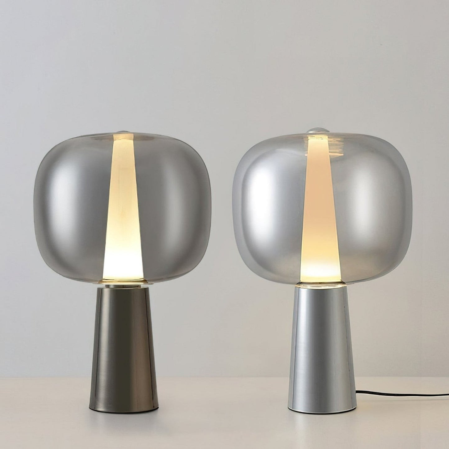 Tinted Glass Angular Base LED Table Lamp | Sunset 35cm 57cm