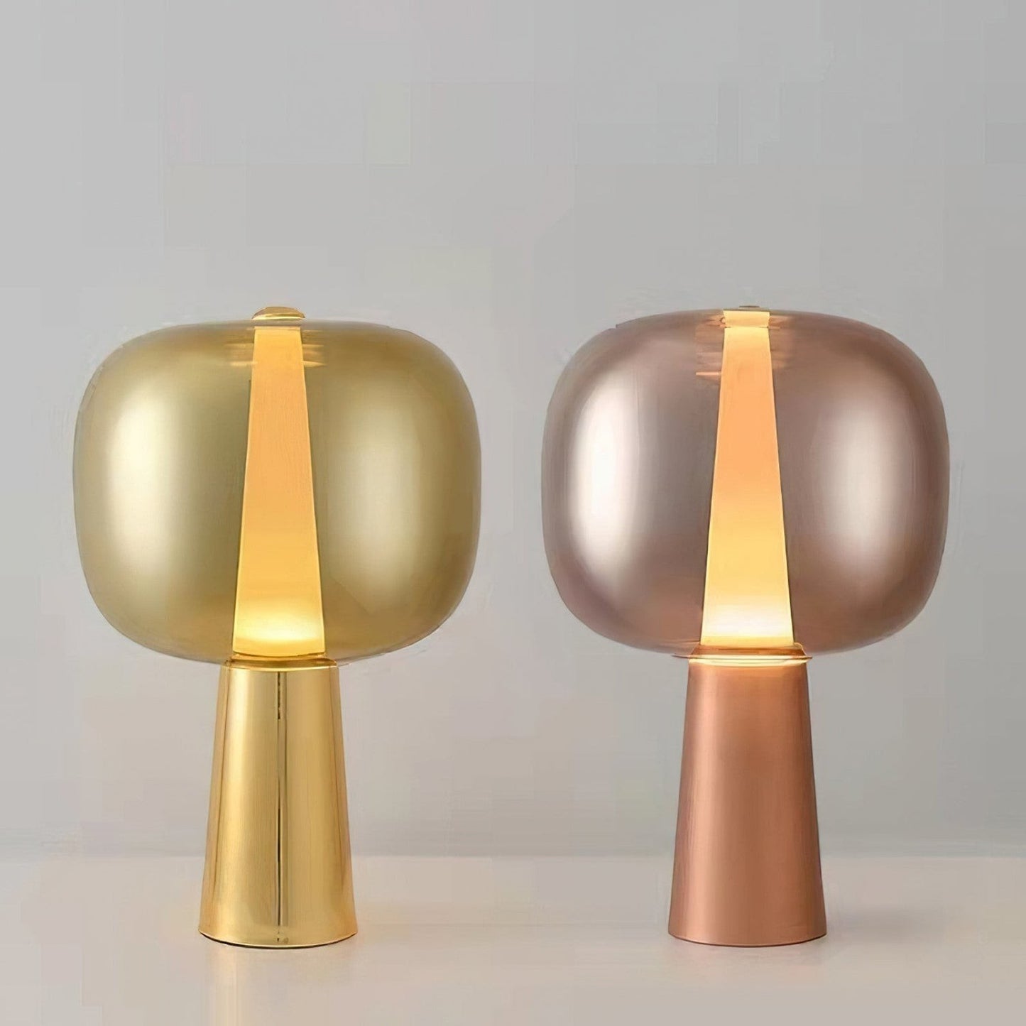 Tinted Glass Angular Base LED Table Lamp | Sunset 35cm 57cm