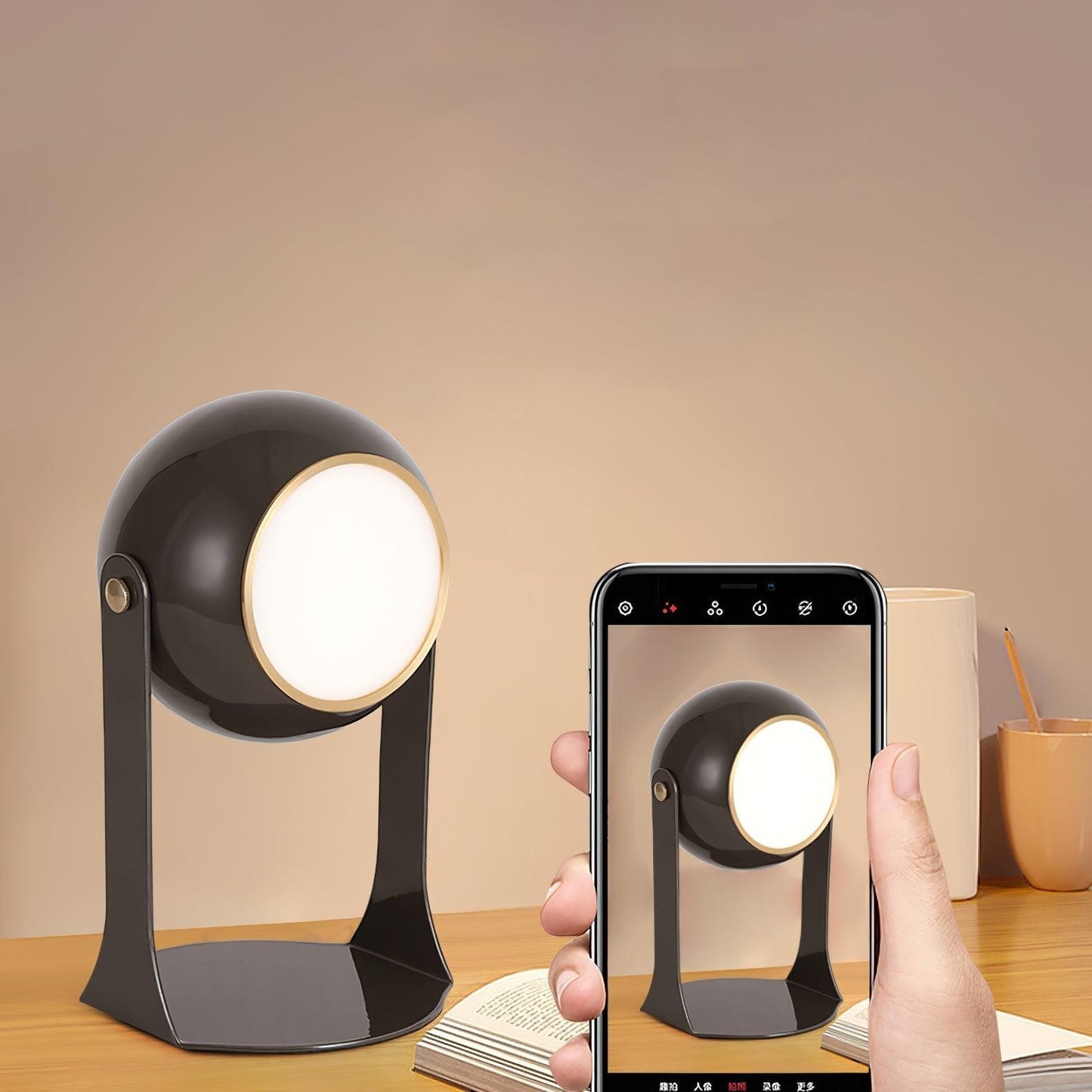 Classic Black & White Rechargeable Table Lamp | Cordless Ambient Glow