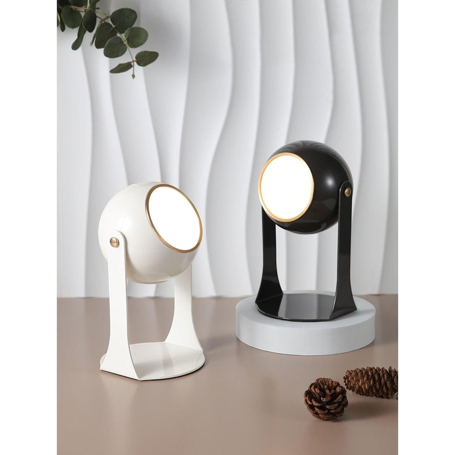 Classic Black & White Rechargeable Table Lamp | Cordless Ambient Glow