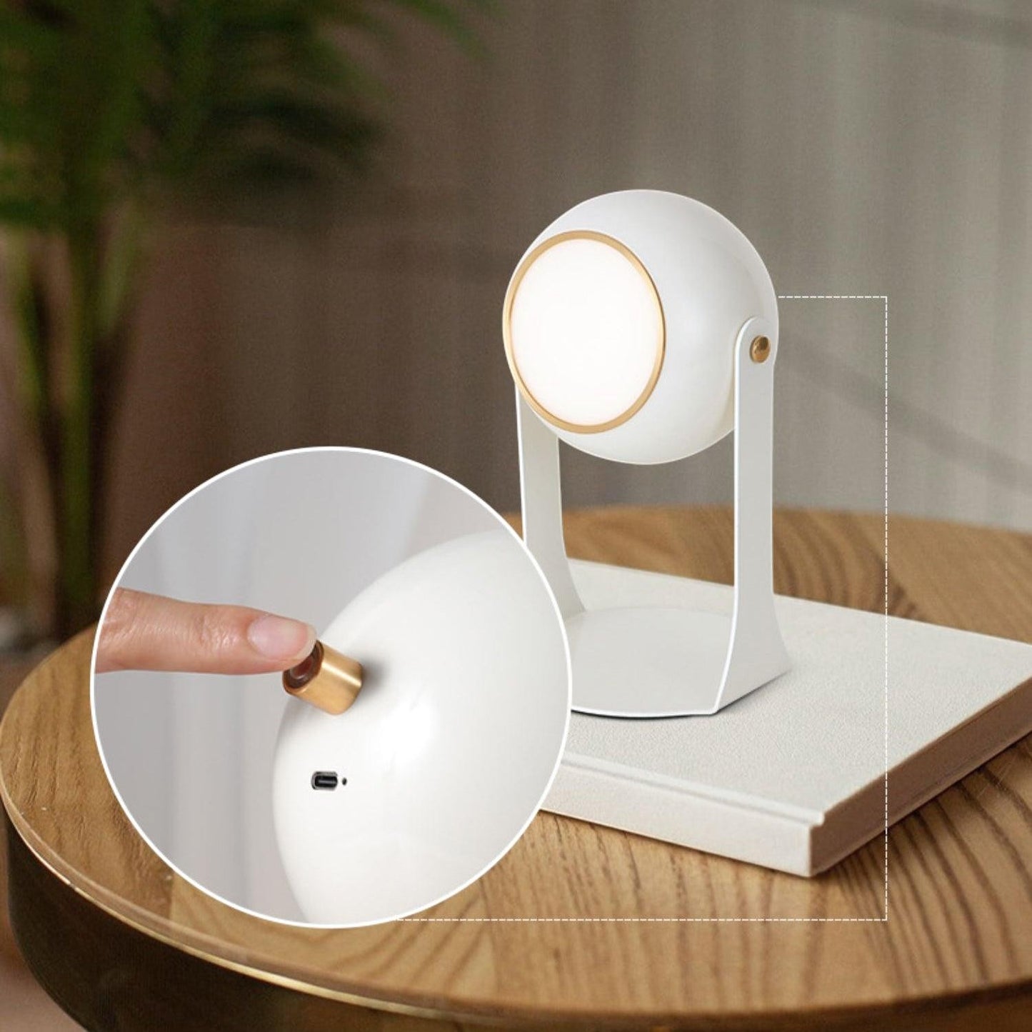 Classic Black & White Rechargeable Table Lamp | Cordless Ambient Glow