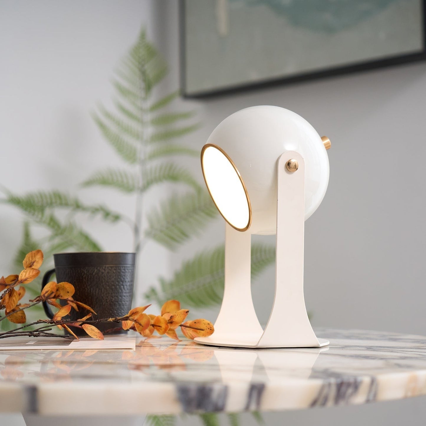 Classic Black & White Rechargeable Table Lamp | Cordless Ambient Glow