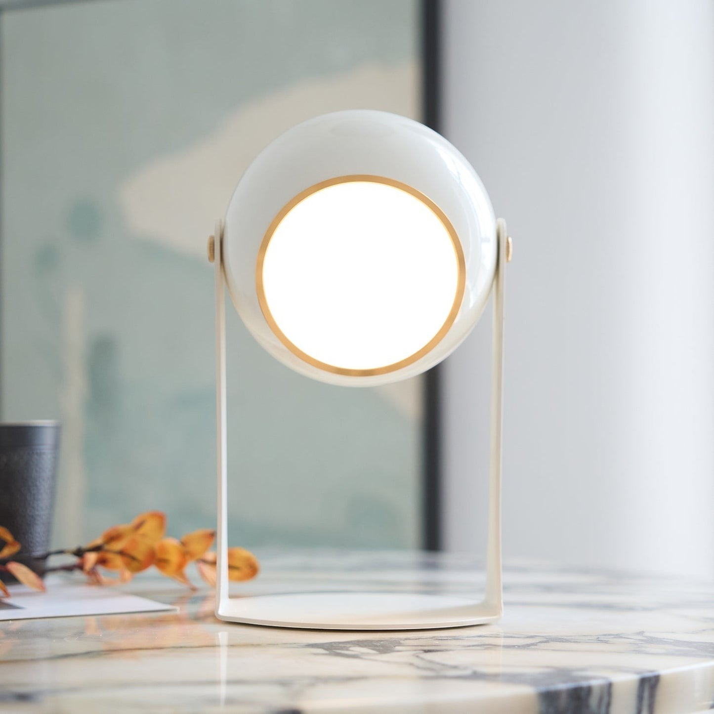 Classic Black & White Rechargeable Table Lamp | Cordless Ambient Glow