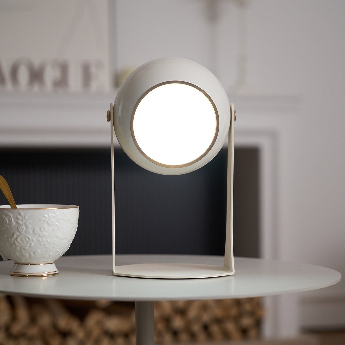 Classic Black & White Rechargeable Table Lamp | Cordless Ambient Glow