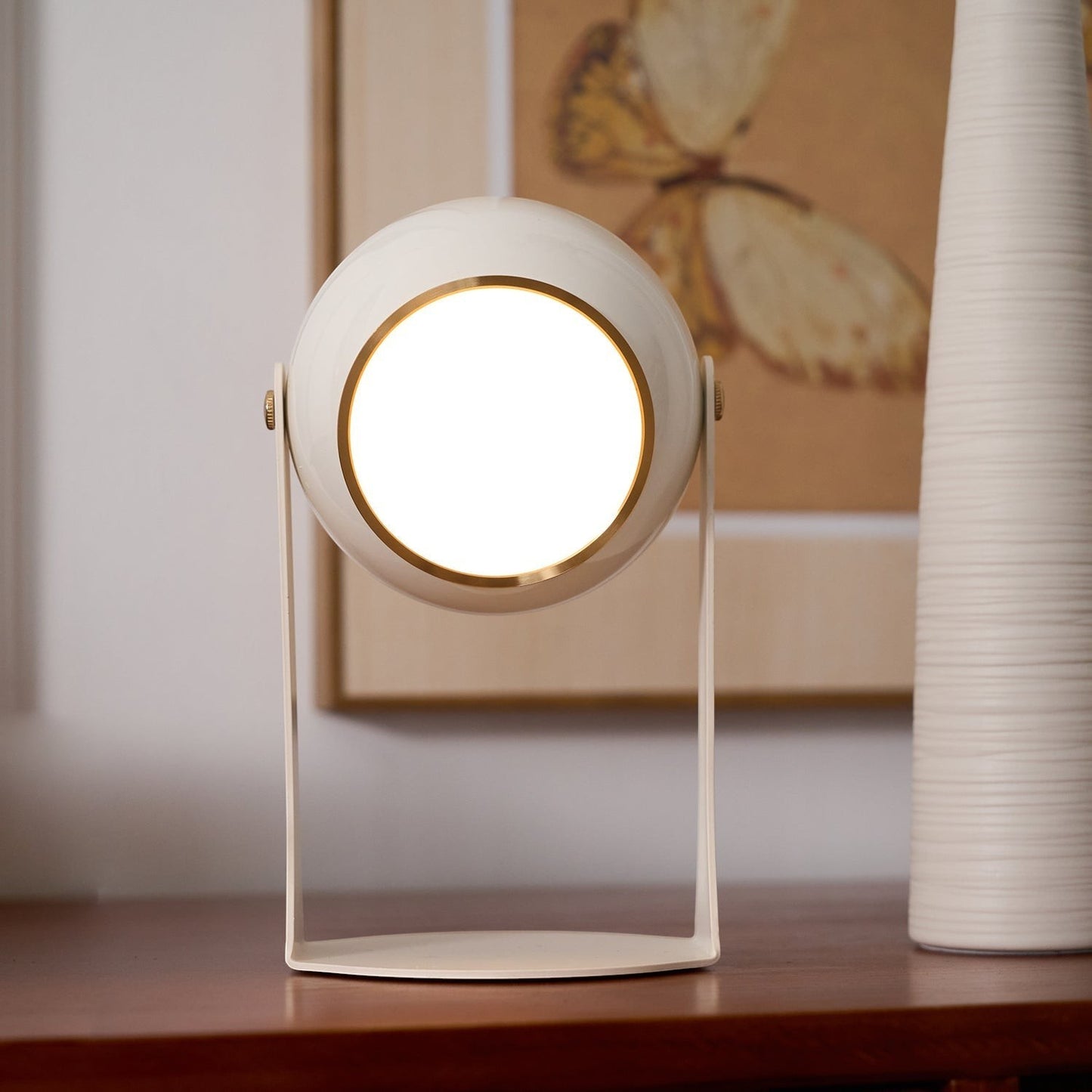 Classic Black & White Rechargeable Table Lamp | Cordless Ambient Glow