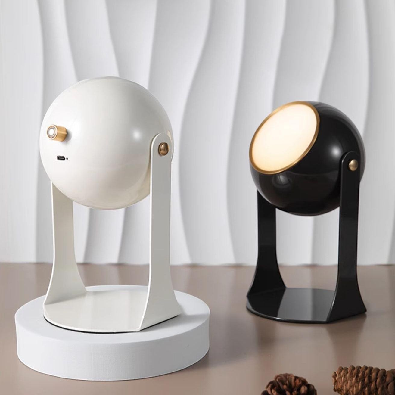 Classic Black & White Rechargeable Table Lamp | Cordless Ambient Glow