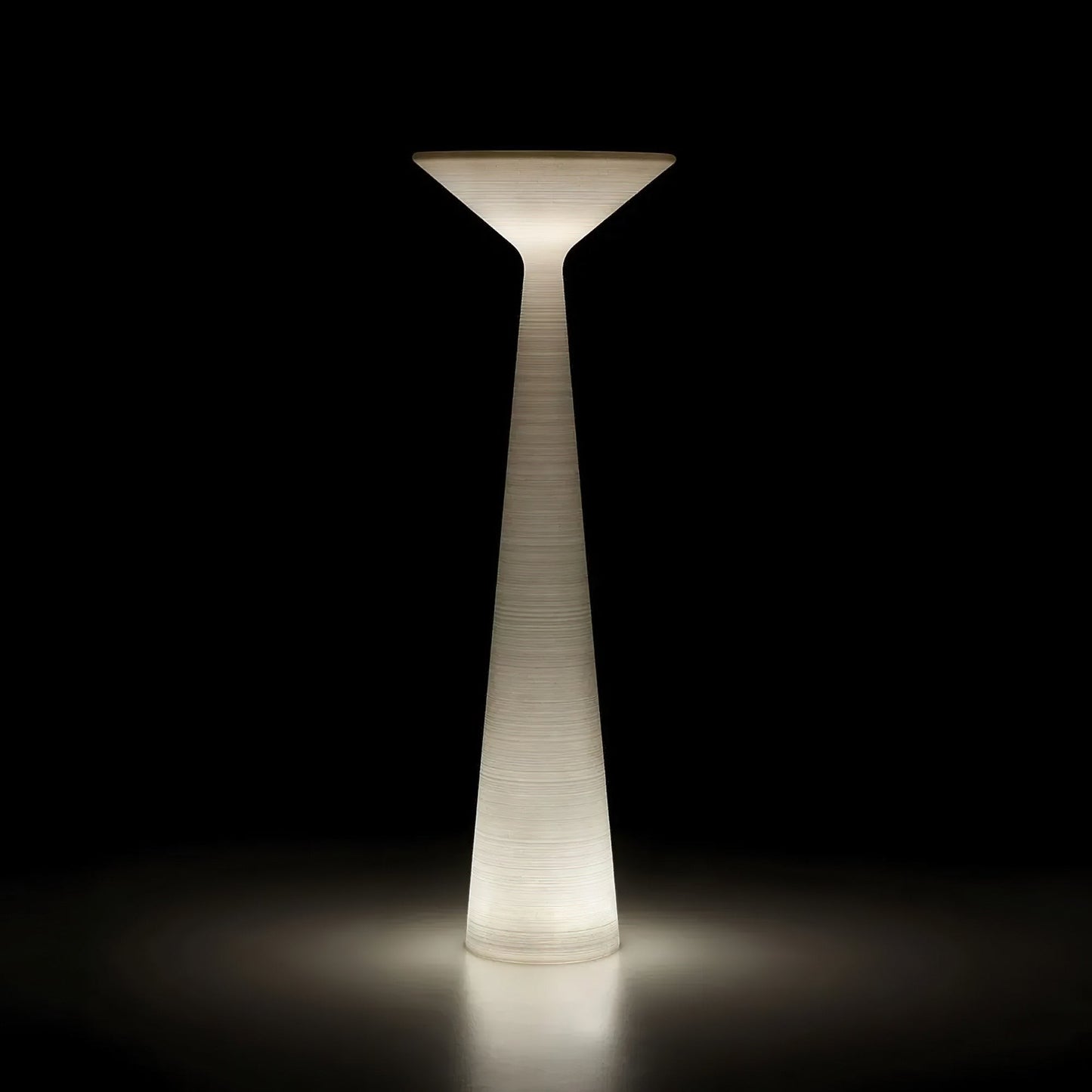 60cm Stacked Fluted Glass Column Floor Lamp | Full-Form Greek Style