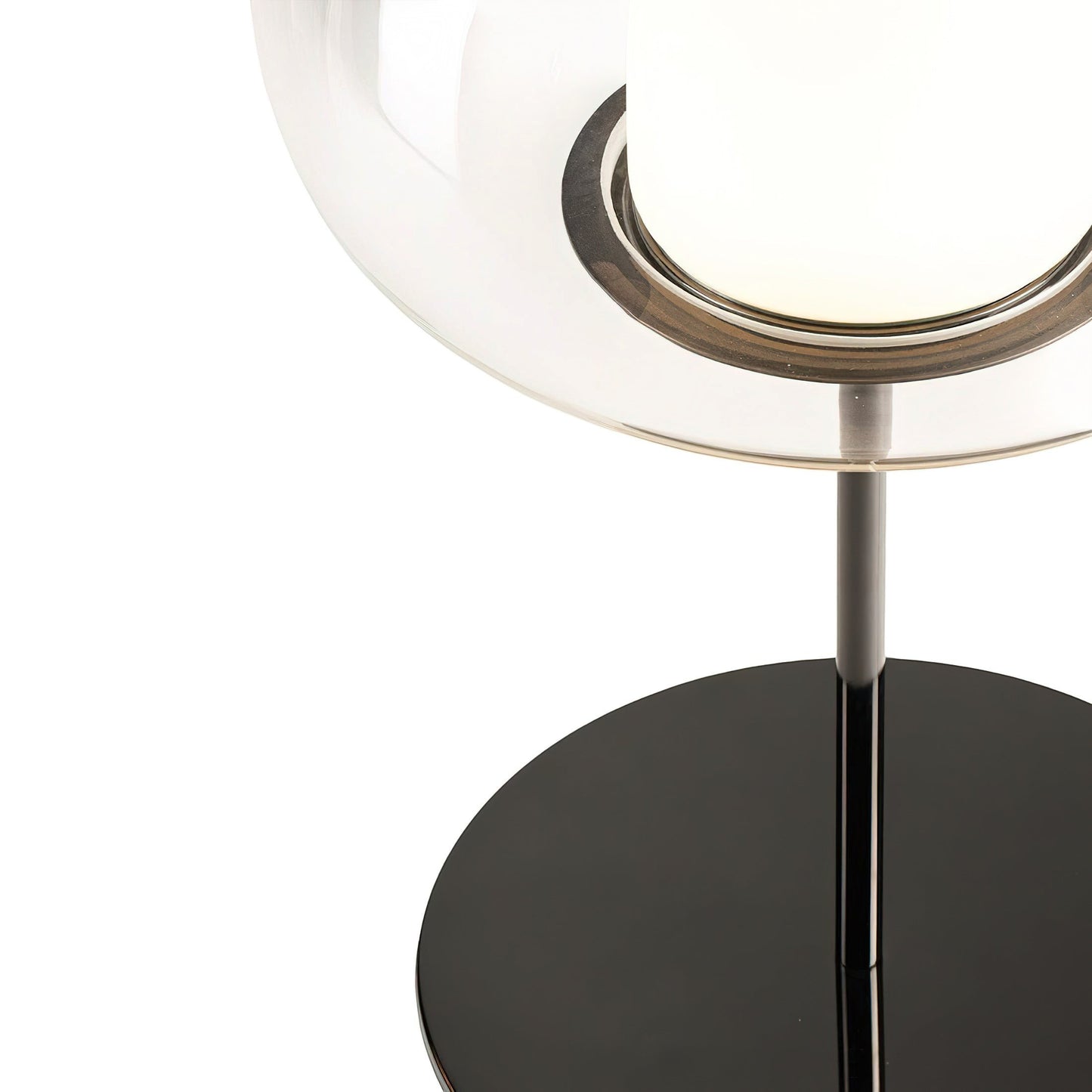 Smoky Black or Amber Glass Dome LED Table Lamp | Two Sizes Built-In