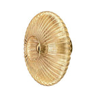 Ribbed Glass Disc Wall Sconce - Cognac Glass on White Background