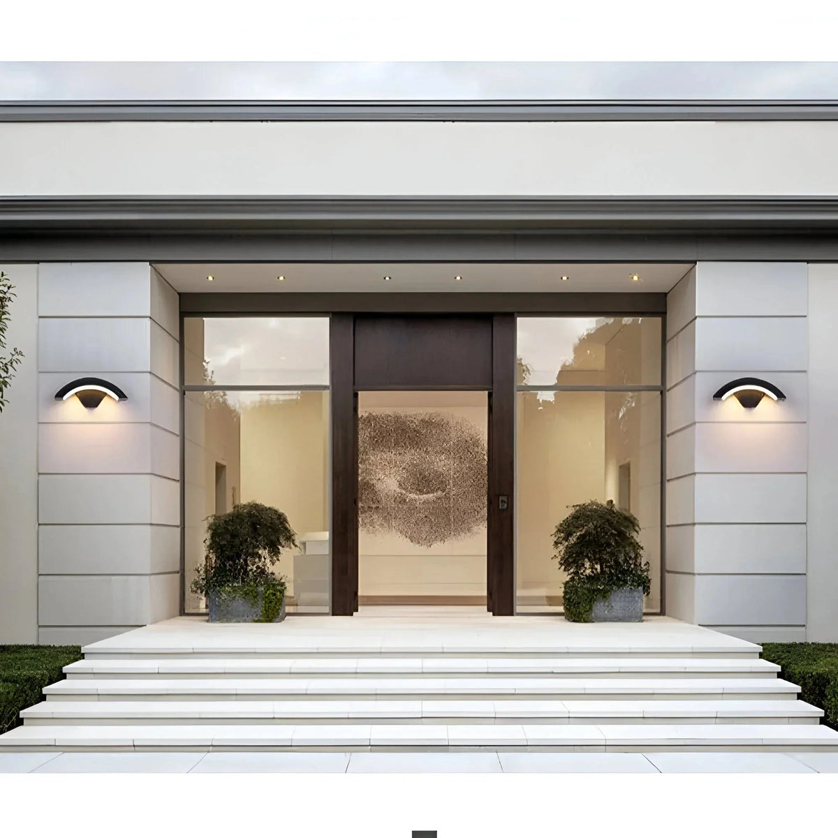 Modern Outdoor LED Wall Light - Pair Either Side of Front Entrance