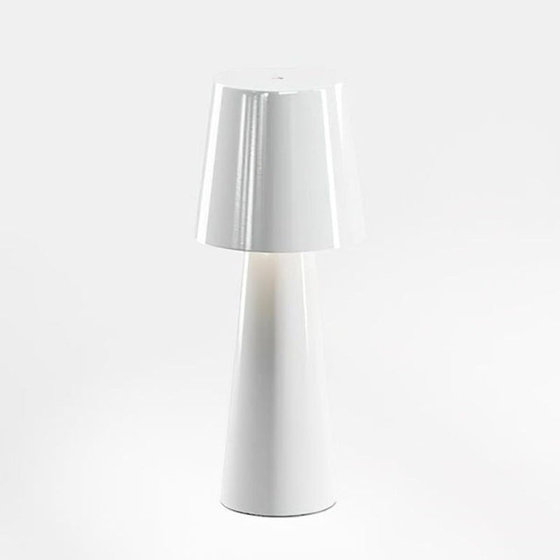 Rechargeable Metal & Aluminum Conical Table Lamp | Cordless LED