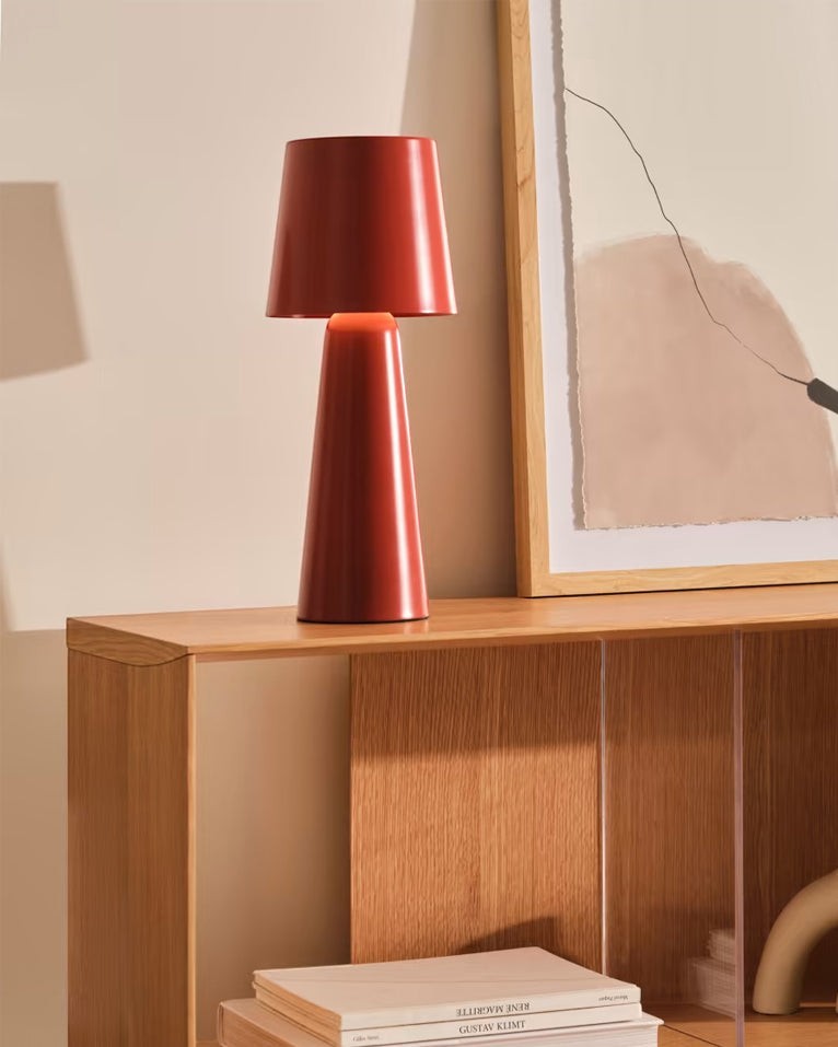 Rechargeable Metal & Aluminum Conical Table Lamp | Cordless LED