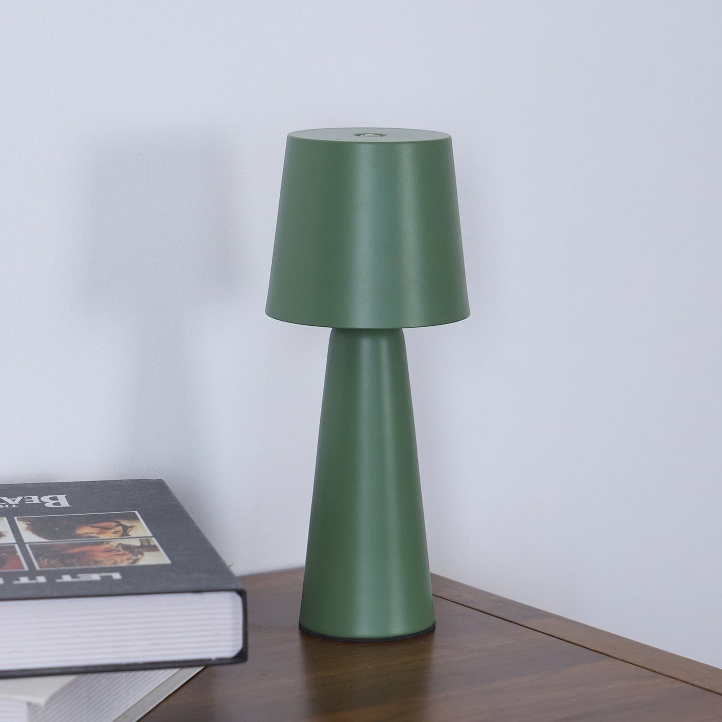 Rechargeable Metal & Aluminum Conical Table Lamp | Cordless LED