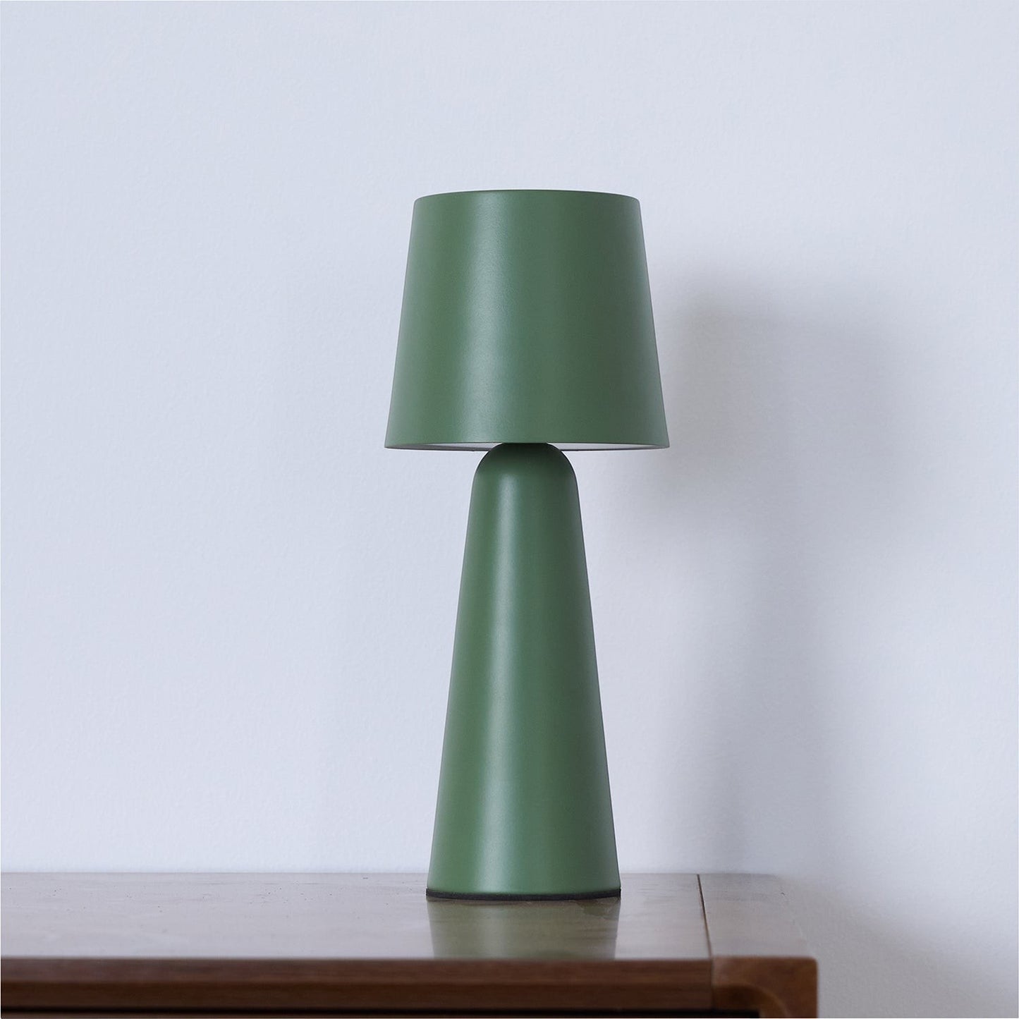Rechargeable Metal & Aluminum Conical Table Lamp | Cordless LED