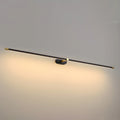 Rechargeable Linear LED Wall Light - Black Finish, Lit Close View