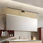 Rechargeable Linear LED Wall Light - Black Finish Above Bathroom Mirror