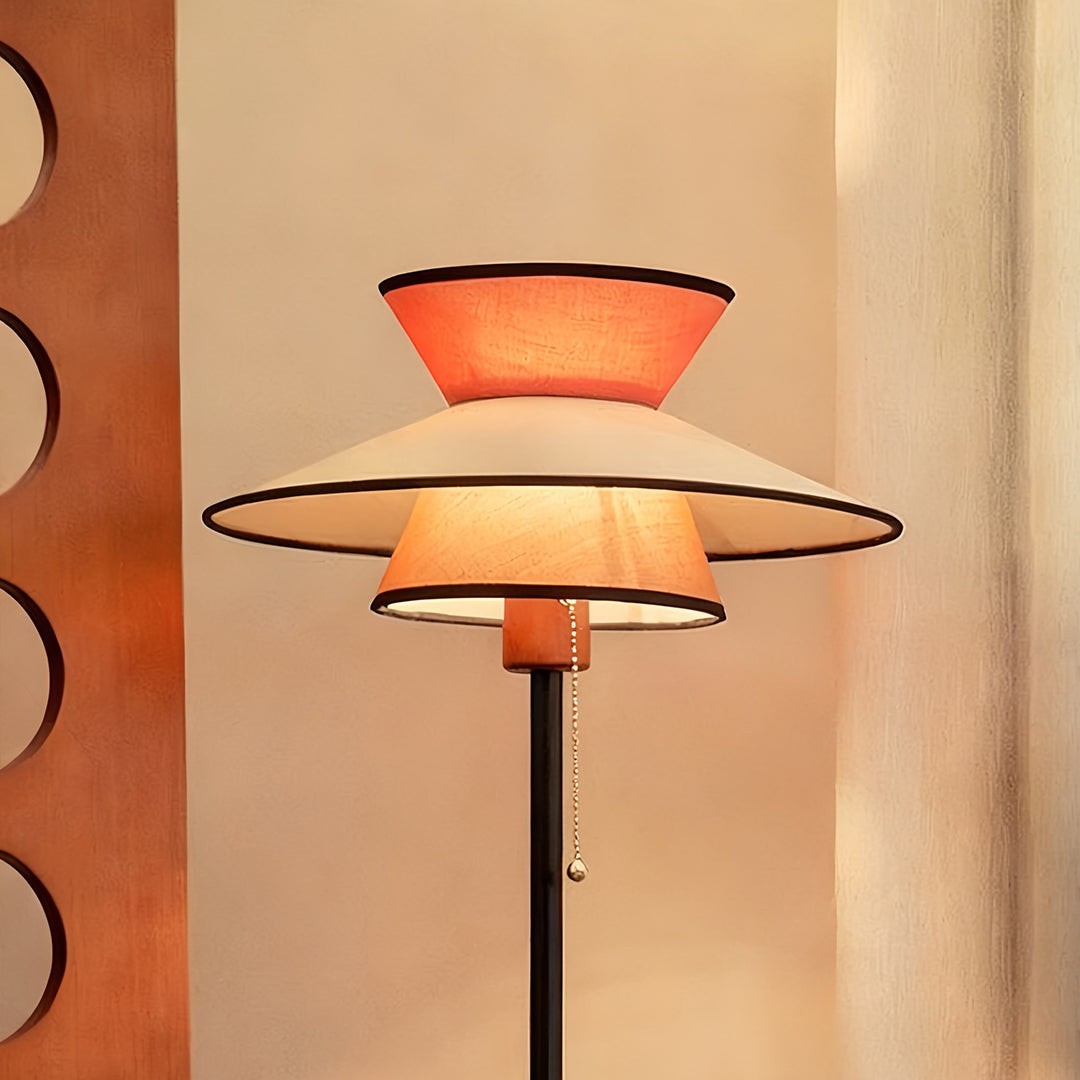 Ambient Floor Lamps Vintage | Pull Chain Switch Fabric Shade Light