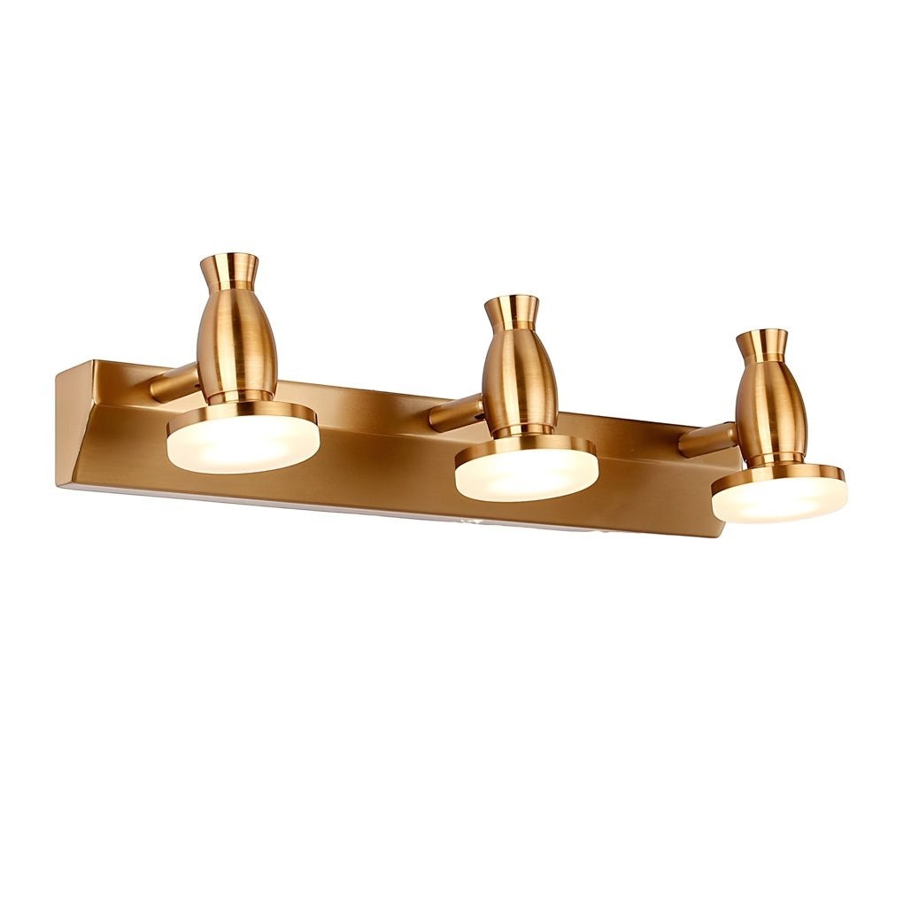 Adjustable Gold Bathroom Vanity Light | 180° Rotatable Heads 3/4 Light LED Fixture