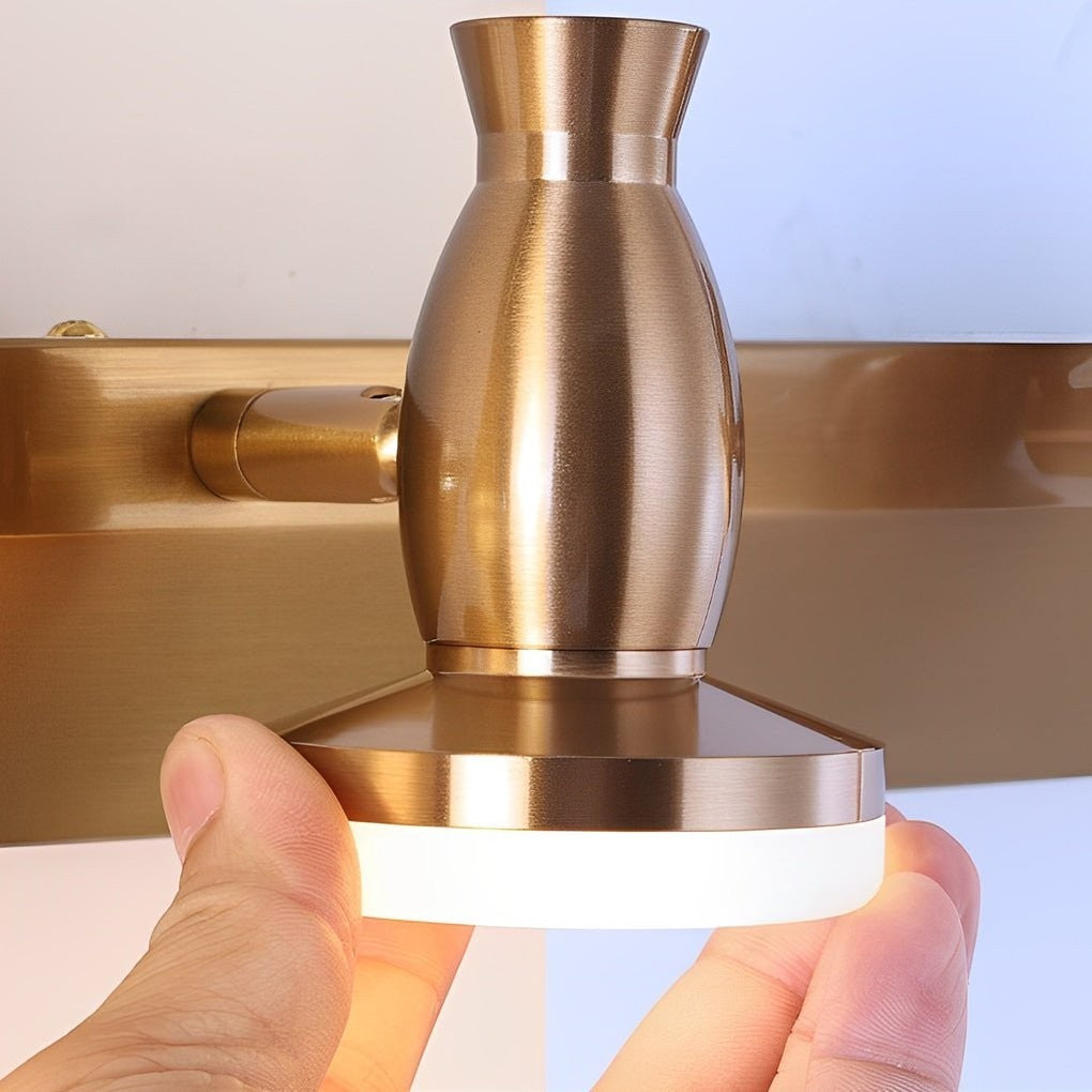 Adjustable Gold Bathroom Vanity Light | 180° Rotatable Heads 3/4 Light LED Fixture