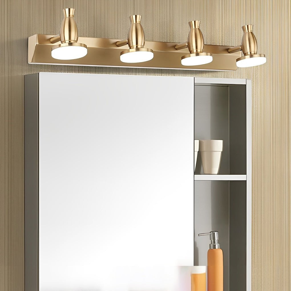 Adjustable Gold Bathroom Vanity Light | 180° Rotatable Heads 3/4 Light LED Fixture