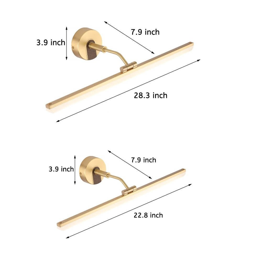 Adjustable LED Bathroom Vanity Mirror Light | Rotatable Flat Bar in Gold/Black Finish