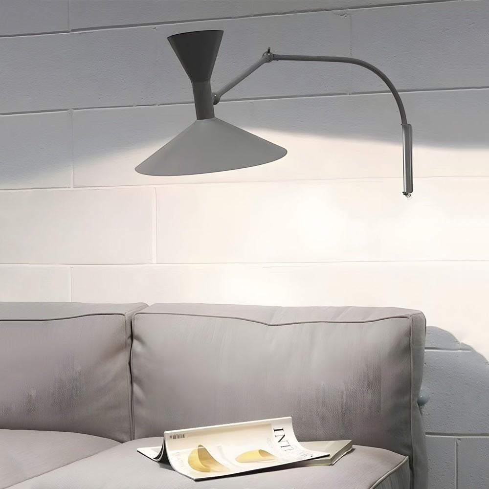 Modern Double-Joint Swing Arm Wall Sconce | Up & Down Iron Aluminum