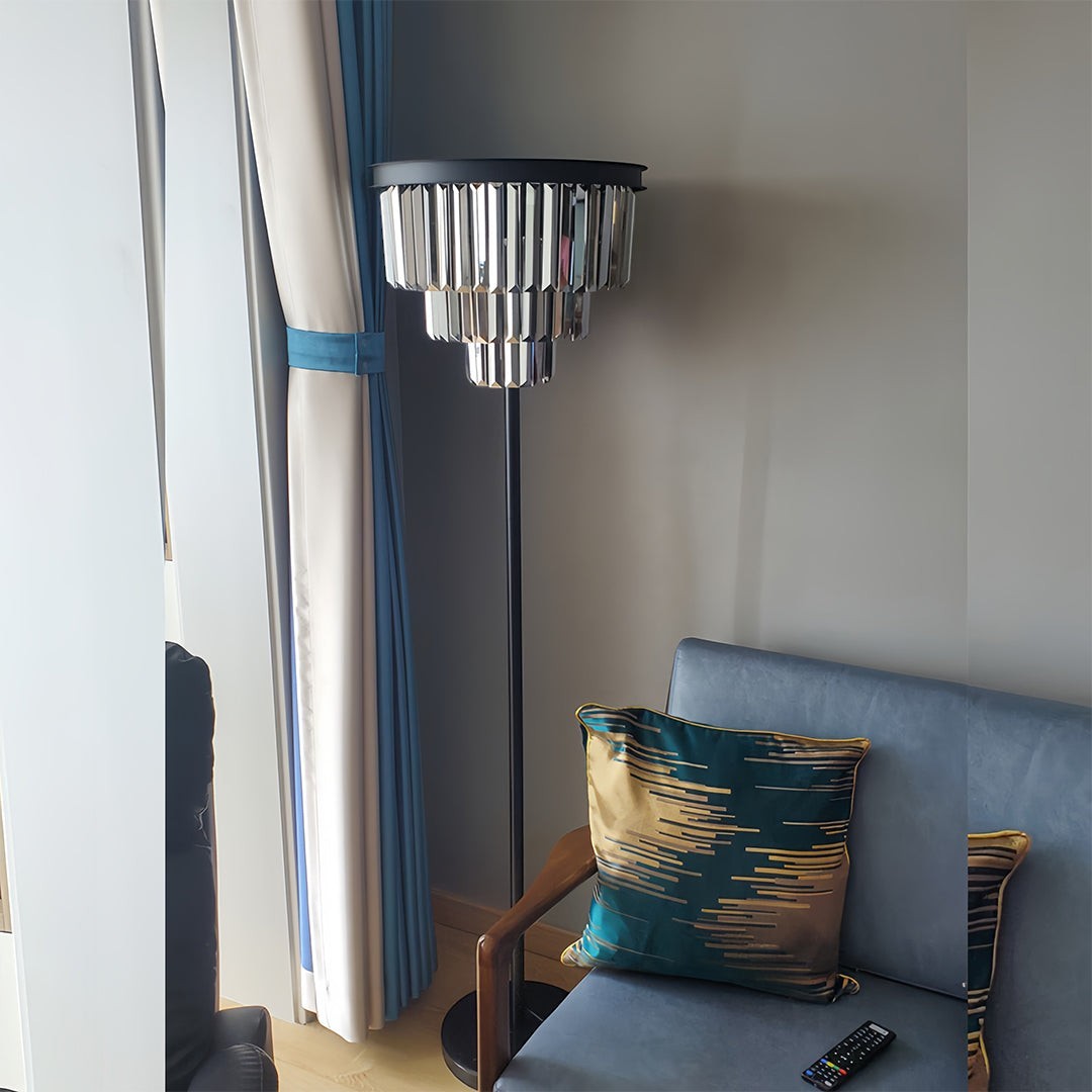 American Glamorous Decorative Standing Luxury Light | Floor Crystal Lamp