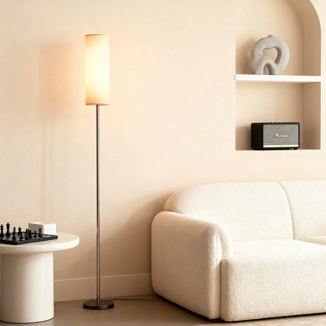 Artistic Linen Cover Light | Black Wrought Iron Floor Lamps