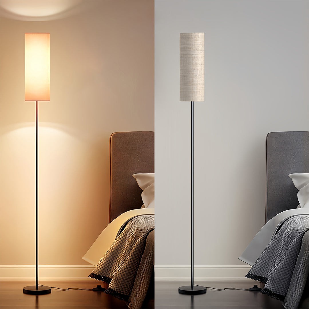 Artistic Linen Cover Light | Black Wrought Iron Floor Lamps