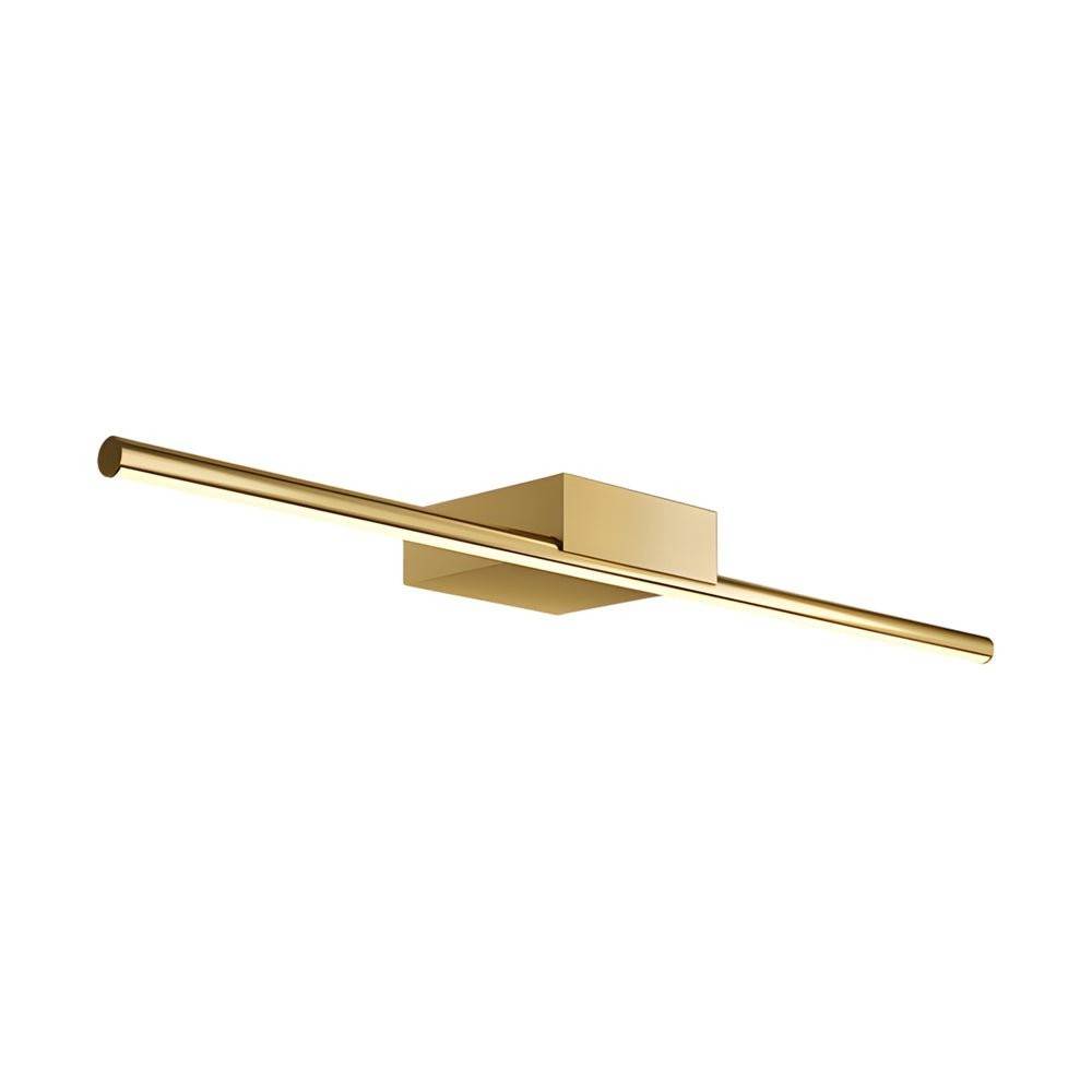 Brushed Brass Linear LED Vanity Light | Slim Cylinder Design Bathrooms